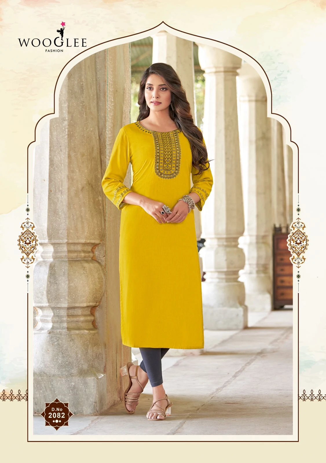 Wooglee Barbella Vol 12 Heavy Rayon Wholesale Fancy Kurtis Catalog — Wholesale Kurtis, Wooglee wholesale from Surat — view 6